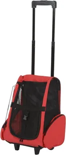 Torba podróżna dla zwierząt, plecak, transporter dla kota, szczeniaka, psa, wózka, z uchwytem teleskopowym, przenośna torba na kółkach do wózka (cze.. - Transportery dla kotów - miniaturka - grafika 1