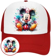 Czapki i chusty sportowe męskie - Czapka z Daszkiem Myszka Miki Czerwona z Nadrukiem Lato Siatka Bejsbolówka - miniaturka - grafika 1