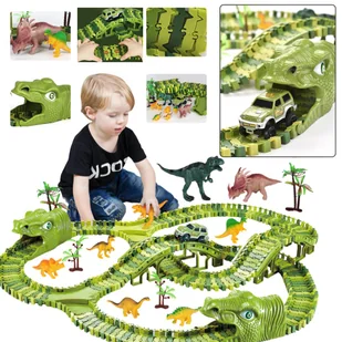 Tor Wyścigowy DIY Dinozaur 240 Elementów - Samochody i pojazdy dla dzieci Tor Wyścigowy DIY Dinozaur 240 Elementów - Samochody i pojazdy dla dzieci - miniaturka - grafika 1