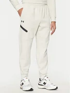 Spodnie sportowe męskie - Under Armour Spodnie dresowe UA Unstoppable 1386544 Écru Regular Fit - miniaturka - grafika 1