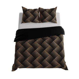 Pościel satynowa ekskluzywna 160x200 Luxe czarno-złota - Pościel - miniaturka - grafika 1