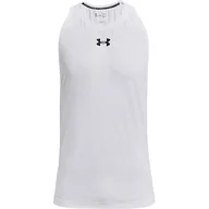 Koszulki sportowe męskie - Under Armour Męska bawełniana koszulka bez rękawów Ua Baseline, biały/czarny, M - miniaturka - grafika 1