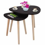 Ławy i stoliki kawowe - STOLIK kawowy CZARNY mały ława stół ZESTAW salon - miniaturka - grafika 1