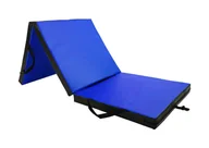 Maty do ćwiczeń - Materac gimnastyczny składany UNDERFIT 180 x 60 x 6 cm miękki niebieski - miniaturka - grafika 1