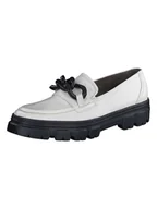 Mokasyny damskie - Paul Green Skórzane mokasyny w kolorze biało-czarnym - miniaturka - grafika 1