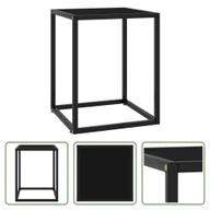 Ławy i stoliki kawowe - The Living Store Stolik kawowy czarny z czarnym szkłem 40x40x50 cm - miniaturka - grafika 1