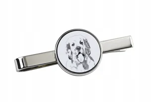 Clumber Spaniel - spinka do krawata z psem, personalizowany klips do krawat - Spinki do mankietów i krawatów - miniaturka - grafika 1