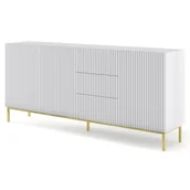 Komody - Biała komoda glamour z lamelami E1-E72 - miniaturka - grafika 1