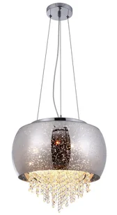 Szklana wisząca lampa z kryształkami - S002 B1-P89 - Lampy sufitowe Szklana wisząca lampa z kryształkami - S002 B1-P89 - Lampy sufitowe - miniaturka - grafika 1