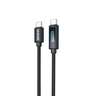 Kabel przewód L7C USB-A - USB-C 100W z wyświetlaczem LED 1m - czarny DUDAO - Kable USB - miniaturka - grafika 1