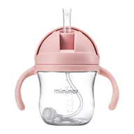 Bidony dla dzieci - MININOR, Bidon/Niekapek ze słomką, tritanowy, 220 ml, Różowy - miniaturka - grafika 1