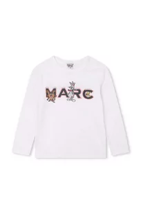 Marc Jacobs longsleeve bawełniany dziecięcy kolor biały z nadrukiem - Bluzki dla dziewczynek - miniaturka - grafika 1