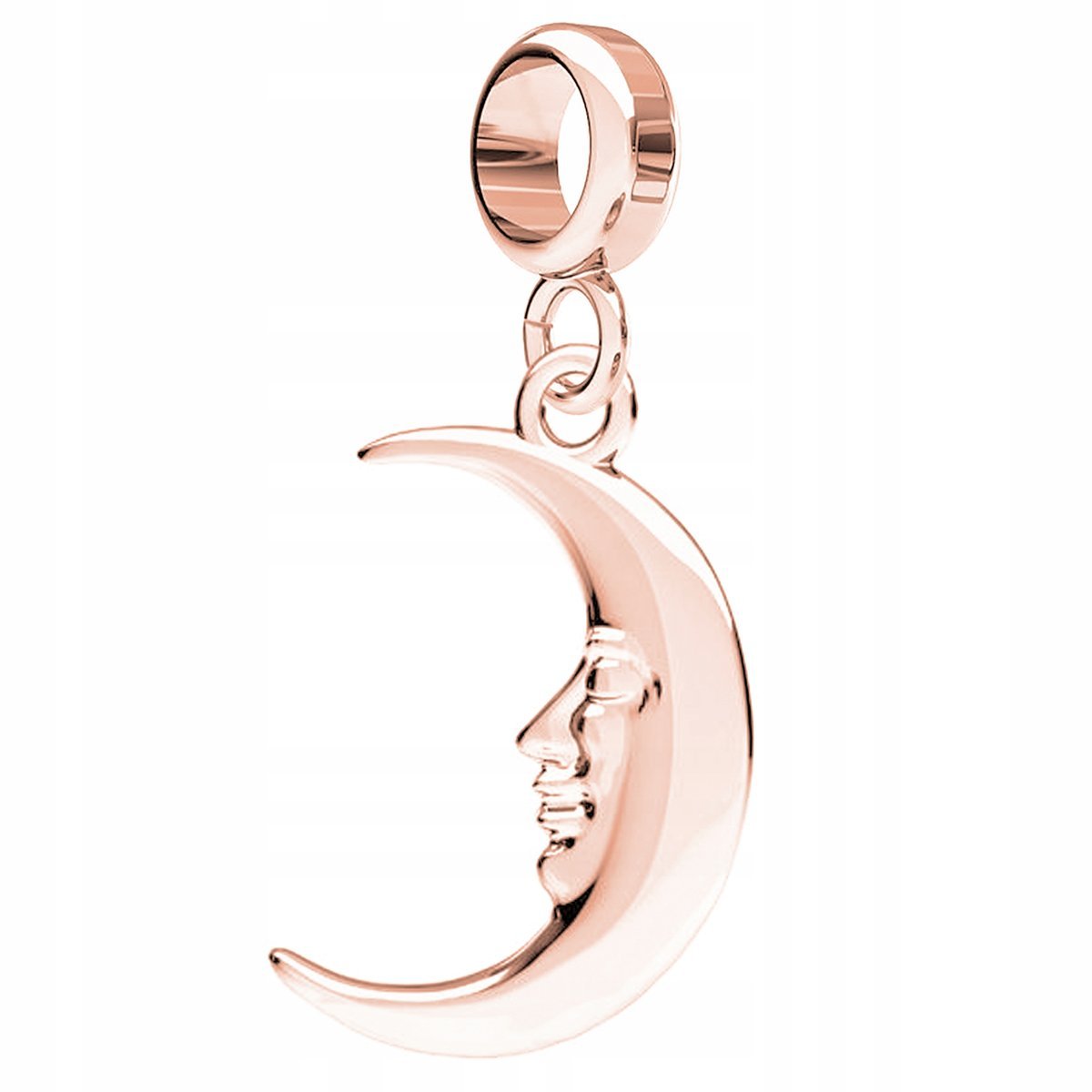 Charms Pozłacany z Półksiężycem Moon Twarz Księżyc Półksiężyc SREBRO 925