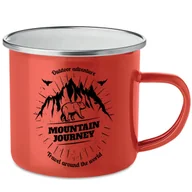 Kubki - KUBEK STALOWY Emaliowany CZERWONY 250ml MOUNTAIN JOURNEY Góromaniak Wzory - miniaturka - grafika 1