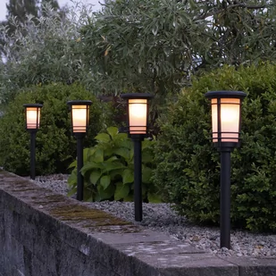 Solarna lampa cokołowa Flame efekt płomienia - Lampy ogrodowe - miniaturka - grafika 2