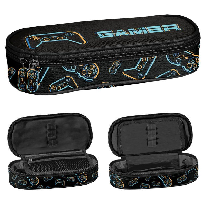 Piórnik Saszetka Jednokomorowa Z Klapką Czarny Gaming Gamer Pad Paso