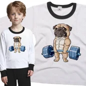 Piżamy dla dziewczynek - Piżama dziecięca Pies Mops Paker Sztanga Siłownia 98/104 - VoloDonum - miniaturka - grafika 1