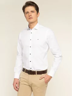 Koszule męskie - TOMMY HILFIGER Tailored Koszula Poplin Classic TT0TT06391 Biały Slim Fit - grafika 1