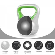 Kettlebell - Gorilla Sports Kettlebell Winylowe kontrast 16kg (100345-00006-0021) - miniaturka - grafika 1