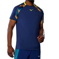 Koszulki sportowe męskie - Koszulka męska Mizuno Frontier Shadow Tee M Bellwether Blue XXL - miniaturka - grafika 1