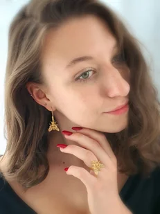 Pszczoła złota - kolczyki srebrne - Kolczyki - miniaturka - grafika 1