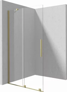 Deante Prizma Ścianka prysznicowa walk-in - przesuwna 90cm złoto szczotkowane KTJ_R39R - Ścianki i drzwi prysznicowe - miniaturka - grafika 1