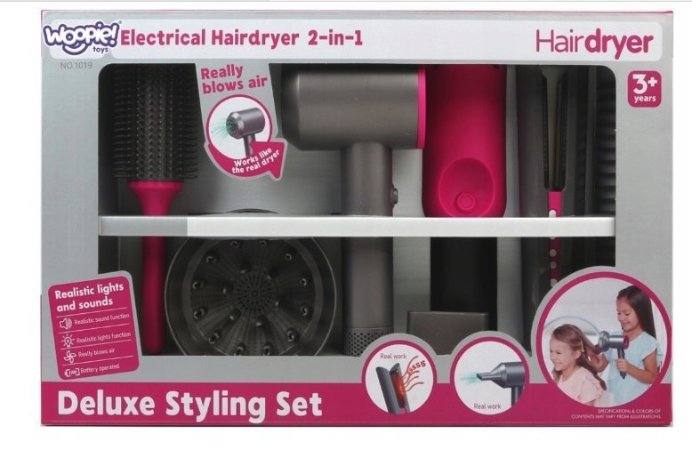 Zestaw fryzjerski suszarka prostownica szczotka końcówki fryzjer dla dzieci