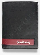 Portfele - Pierre Cardin, Portfel skórzany męski, Sahara, Tilak26 326, czarny/czerwony, ochrona RFID - miniaturka - grafika 1