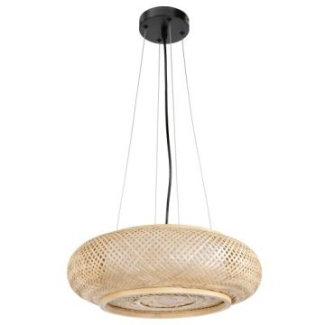 Lampa Wisząca Boho Naturalna Brązowa Bambusowa Toolight APP1908-3CP 40cm