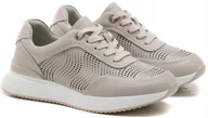 Sneakersy damskie - S.Barski LR51-551 beżowe ażurowe sneakersy damskie sportowe skóra r.41 - miniaturka - grafika 1