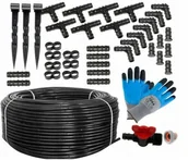 Węże ogrodowe i zraszacze - Anixol Linia kroplująca 100m + 137 akcesoriów +rękawiczki linia/137/rek/AX - miniaturka - grafika 1