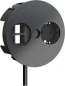 Listwy zasilające - Listwa zasilająca Bachmann BACHMANN TWIST 1x uziemiony styk 2x keystone, złącze GST18, czarne, 0,2 m - miniaturka - grafika 1