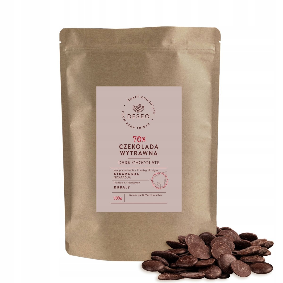 CZEKOLADA DESEROWA DESEO NIKARAGUA 70% 500G 0,5KG