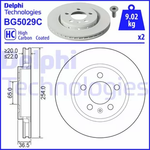 Tarcza hamulcowa DELPHI BG5029C - Tarcze hamulcowe - miniaturka - grafika 1