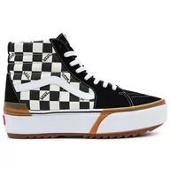 Trampki damskie - Buty Vans Sk8-Hi Stacked VN0A4BTWVLV1 - czarno-białe - miniaturka - grafika 1