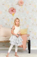 Tapety - Tapeta dla dzieci Jasno Szara Jelonki - miniaturka - grafika 1