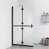 Ścianki i drzwi prysznicowe - shumee Składana ścianka prysznicowa mrożone szkło ESG 80x190 cm - miniaturka - grafika 1