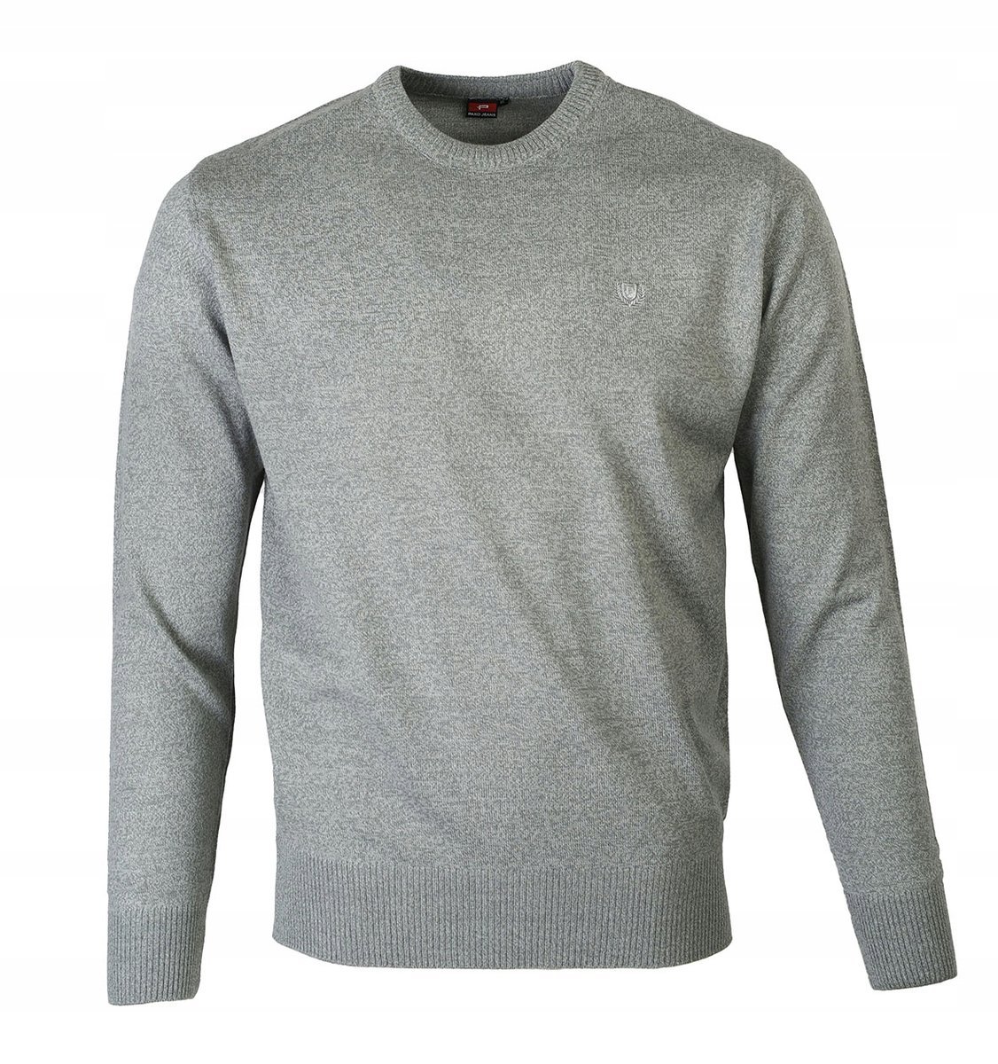 SWETER Męski Klasyczny Gładki POPIELATY M Pako Jeans