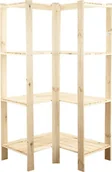 Szafy i regały magazynowe - Wamar-Sosenka MAXI Regał Narożny Drewniany 166,4x85x50 cm 4 Półki ażurowe Surowy Drewno sosnowe Naturalny MAXI-4WA - miniaturka - grafika 1