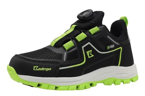 Kastinger PREINER Low XT KTX Buty trekkingowe, Jet Black/Lime, rozmiar 31 EU, Jet Black Lime, 31 EU