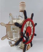 Karafki - Karafka ANAPOL Żeglarz Ster+6 kieliszków - miniaturka - grafika 1