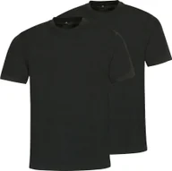 Koszulki męskie - koszulka męska hajo, 2-pak - Basic, krótki rękaw, okrągły dekolt, bawełna, gładki czarny 2XL - miniaturka - grafika 1