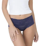 Komplety bielizny - Figi damskie bezszwowe koronkowe BELLIE Julimex granatowe  XL - miniaturka - grafika 1