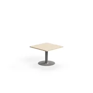 Ławy i stoliki kawowe - Stolik kawowy ALVA, 700x700x500 mm, montaż do podłogi, laminat wysokociśnieniowy, srebrny/brzoza - miniaturka - grafika 1