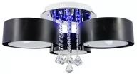 Lampy sufitowe - MLAMP LAMPA sufitowa ELMDRS8006/3 8C BL MLAMP metalowa OPRAWA crystal glamour chrom czarna ELMDRS8006/3 8C BL - miniaturka - grafika 1