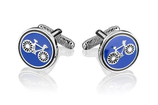 Spinki do mankietów niebieskie Rower KC-974 Onyx-Art London - Spinki do mankietów i krawatów Spinki do mankietów niebieskie Rower KC-974 Onyx-Art London - Spinki do mankietów i krawatów - miniaturka - grafika 1