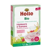 Kaszki dla dzieci - HOLLE BIO Kaszka Ryżowa z Pełnym Mlekiem Kozim Malina Banan, 200g - miniaturka - grafika 1