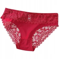 Majtki damskie - SEK SOWNE KORONKOWE MAJTKI DAMSKIE FIGI KORONKA LASEROWO CIĘTE KOLOR BORDO ROZMIAR M/L - miniaturka - grafika 1