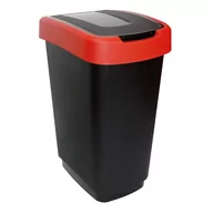 Kosze na śmieci - Kosz uchylny do segregacji 50 L Domino czarno-czerwony JOTTA - miniaturka - grafika 1