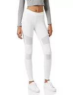 Legginsy - Urban Classics Damskie legginsy Tech Mesh Yoga, długie spodnie sportowe z wstawkami z siatki w wielu kolorach, rozmiary XS - 5XL, biały, L - miniaturka - grafika 1